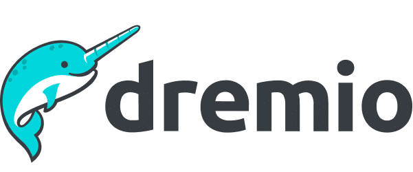 Dremio logo over gray background